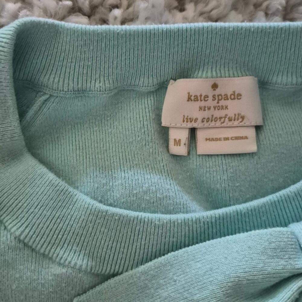 Kate Spade New York Romantic Mint Green Bow Sweater Top - Picture 2 of 5